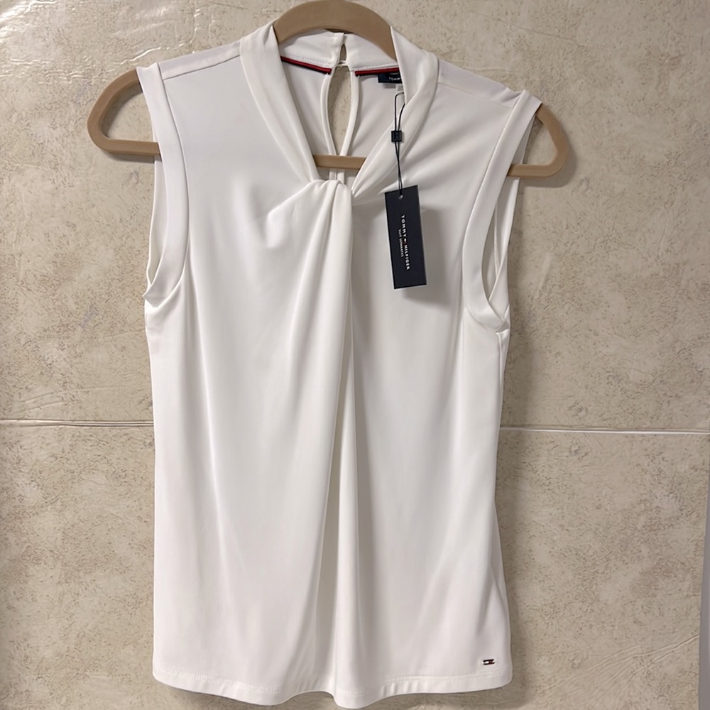 TOMMY HILFIGER KNOT - NECK TOP BRAND NEW - NWT - Picture 3 of 8